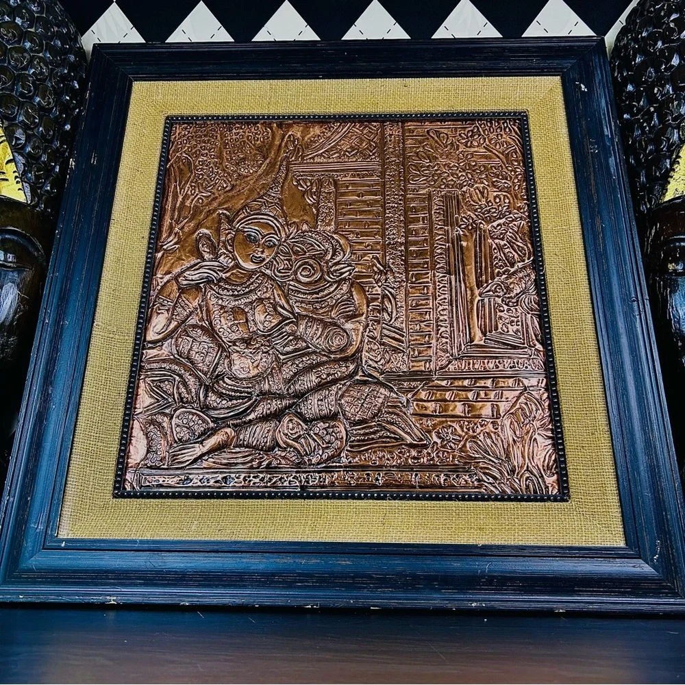 Oversized Framed Repoussé Copper-Tone 25